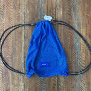 Women’s Athleta Drawstring Blue Mesh Bag New NWT